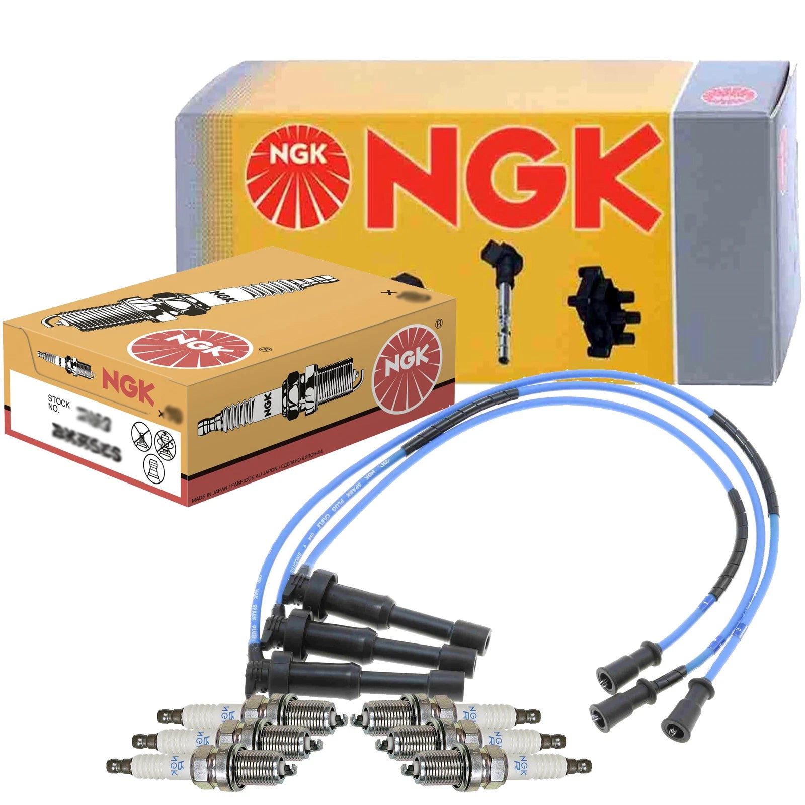 Set of 6 NGK Spark Plugs & Wires for Hyundai XG300 XG350 Kia Sedona (1999–2006)