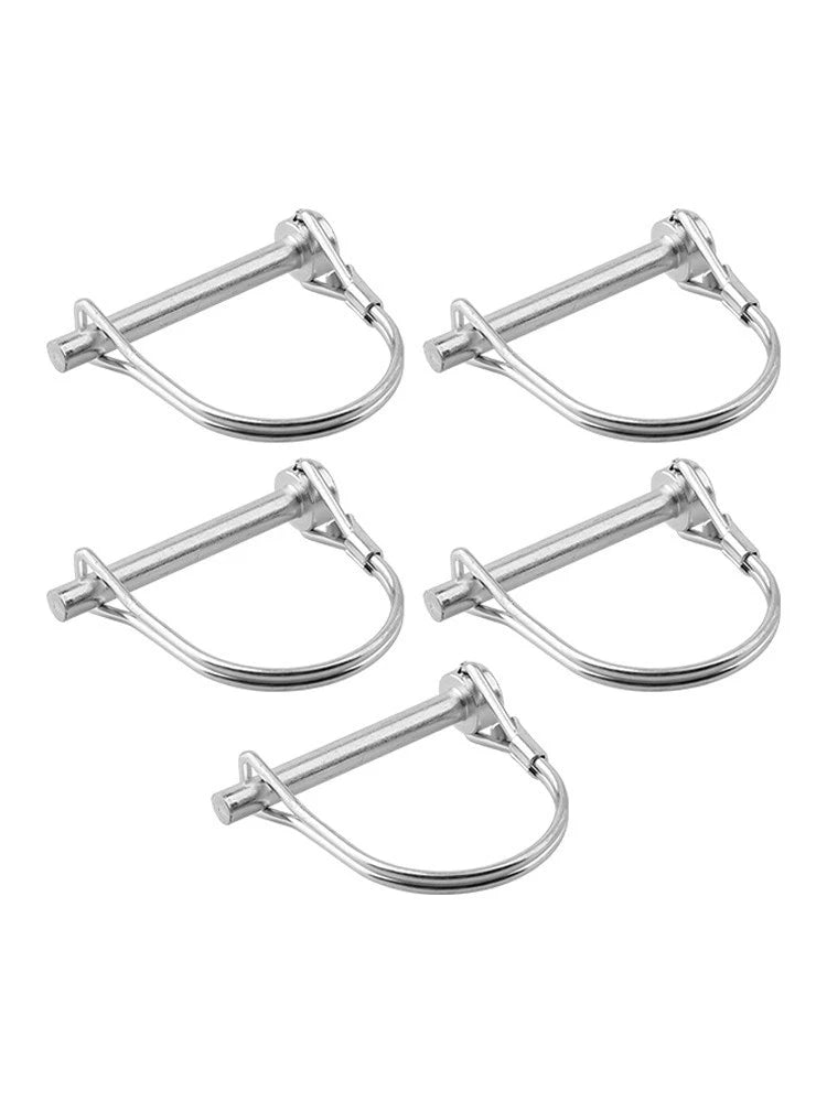 Pack of 5 Galvanized Tubular Folding Pins for Spring Locking Mechanism