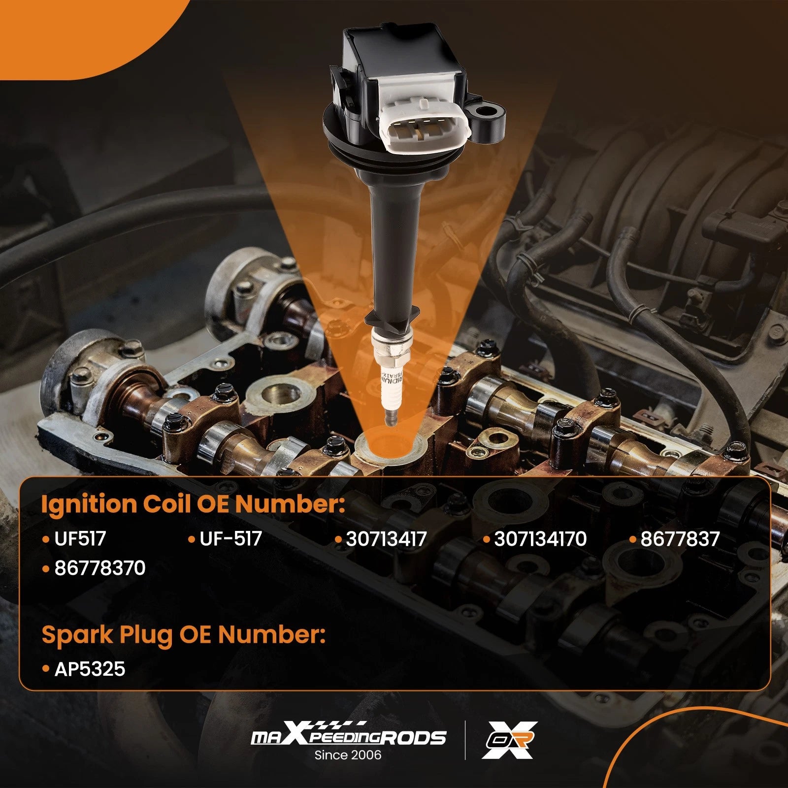 Ignition Coils Set with Iridium Spark Plugs for Volvo S40 (2004–2011)