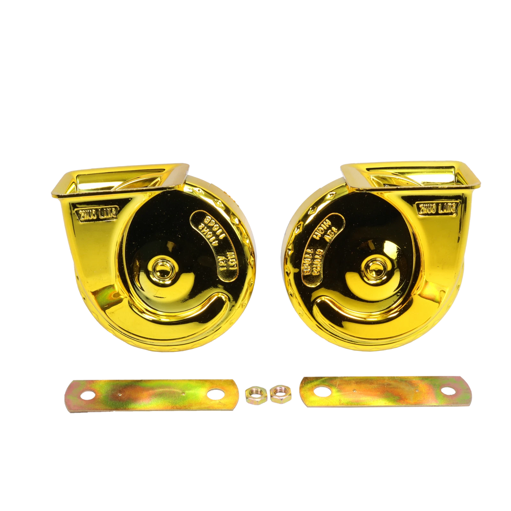Set of 2 Electric Snail Air Train Horns for Truck Boat Car Motorcycle