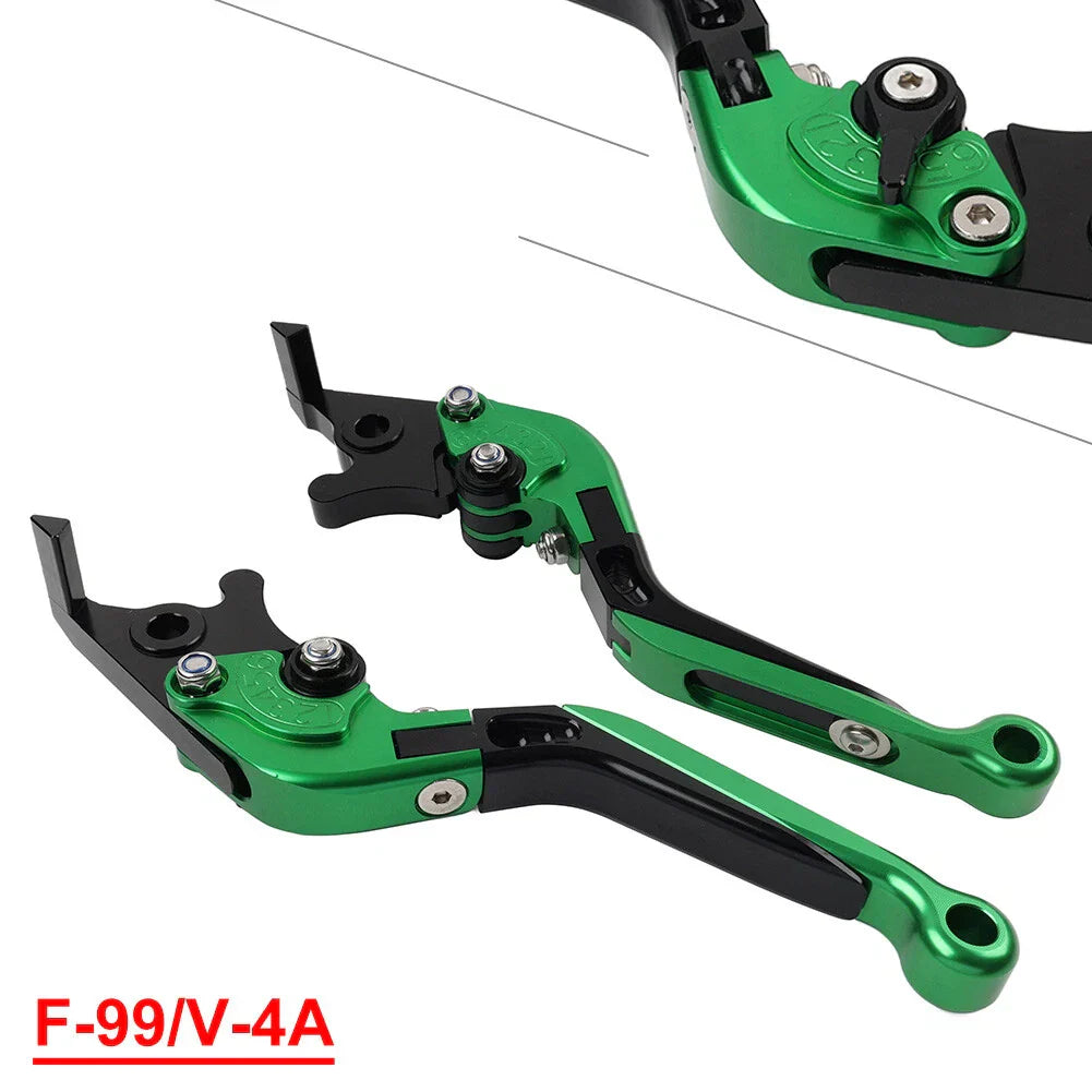 Green Extendable Brake Clutch Levers for Aprilia Tuono V4 1100RR 17-21