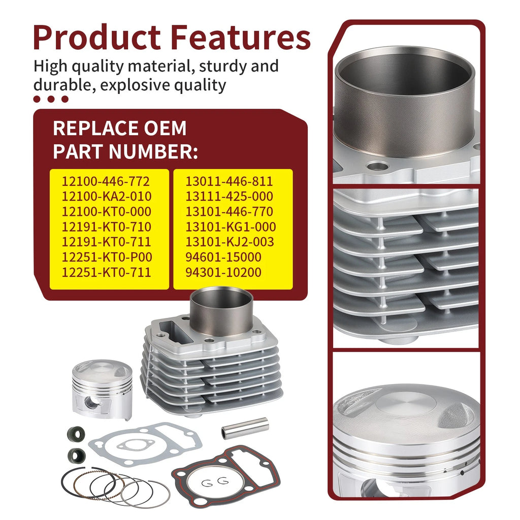 Top End Kit for Honda XL200R XR200 XR200R (1981–1996) - 63mm STD Cylinder Piston Gasket Seals