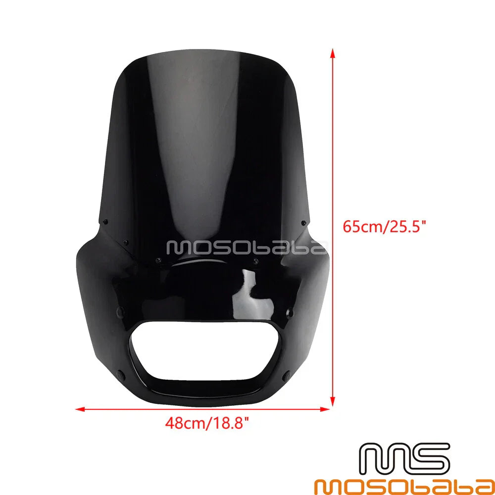 15'' Windshield Front Fairing Black for Harley Softail Fat Bob (2018-2023)