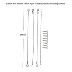 Set of 4 Stainless Steel Cabinet Restrictor Cables Adjustable