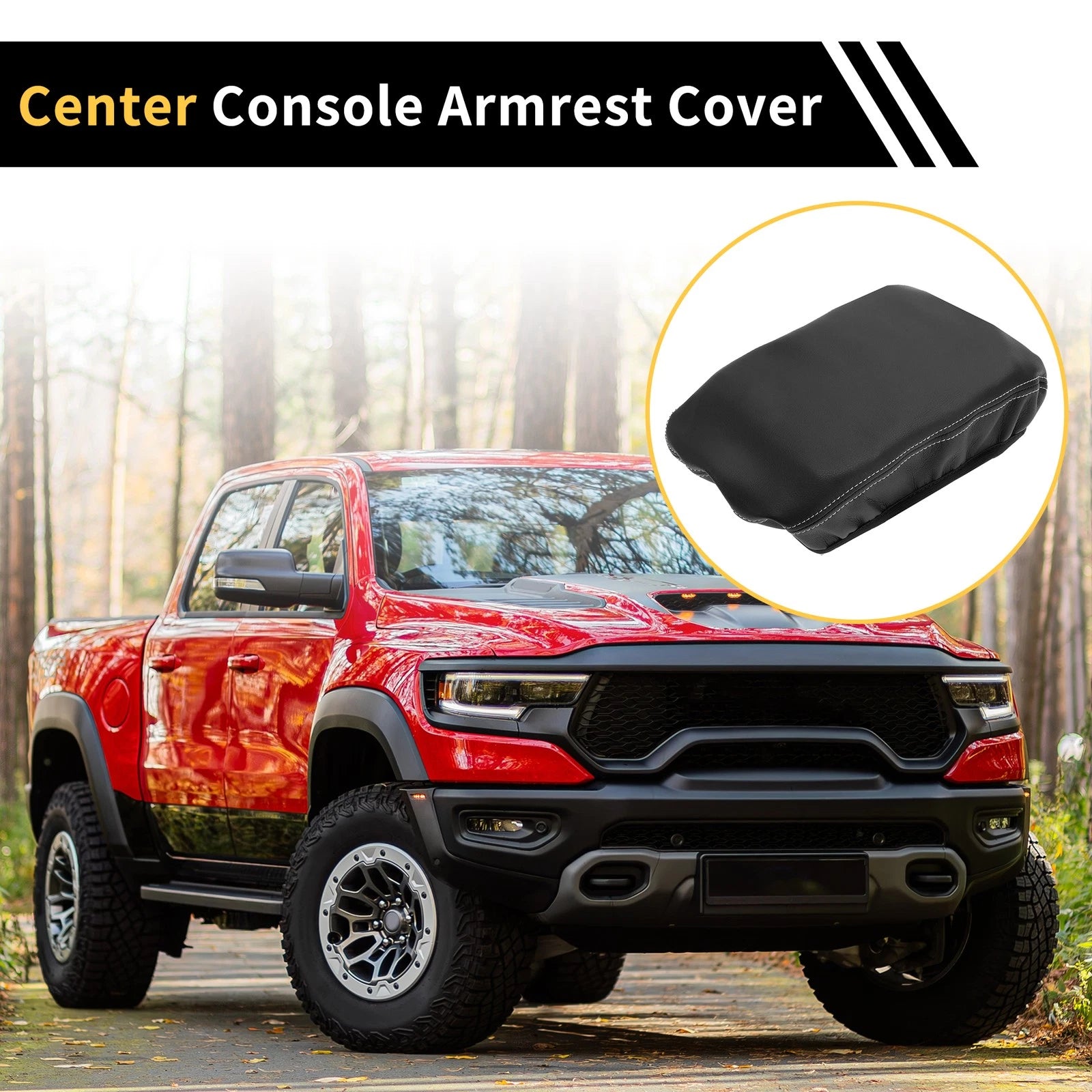Arm Rest Cover for GMC Canyon (2015–2023) Microfiber Leather Anti-Scratch Black