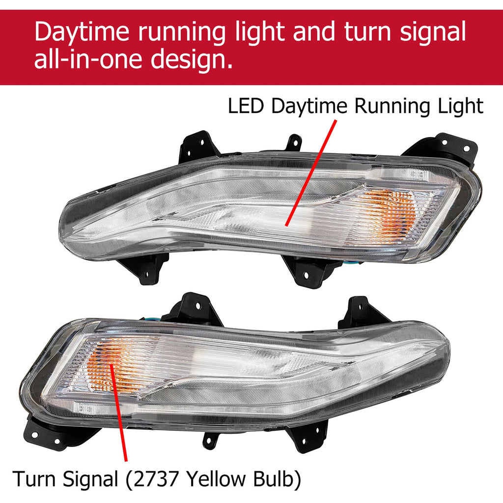 2X LED DRL Fog Lights Turn Signal Lamps for Chevy Malibu (2019–2023)