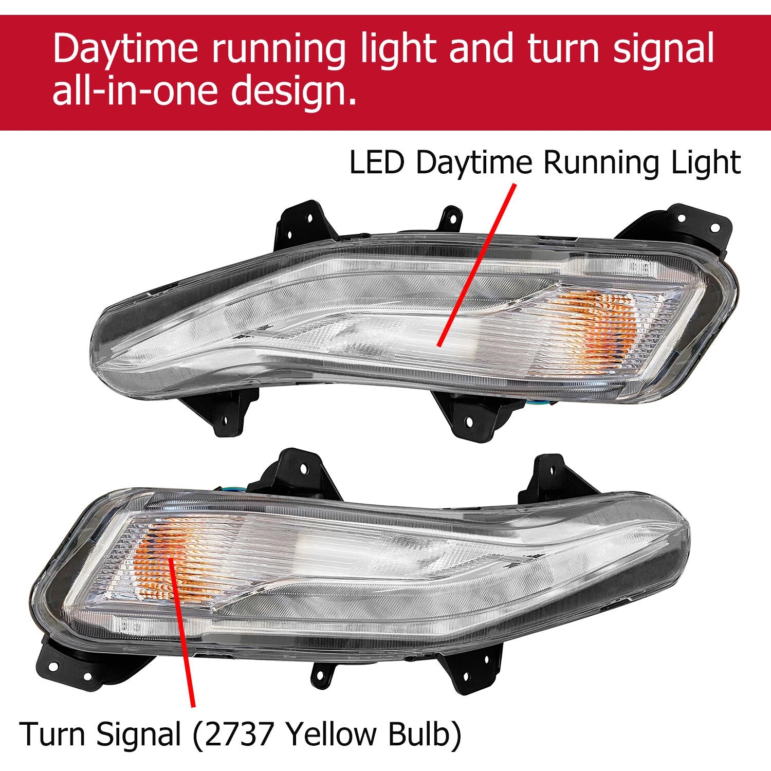 2X LED DRL Fog Lights Turn Signal Lamps for Chevy Malibu (2019–2023)