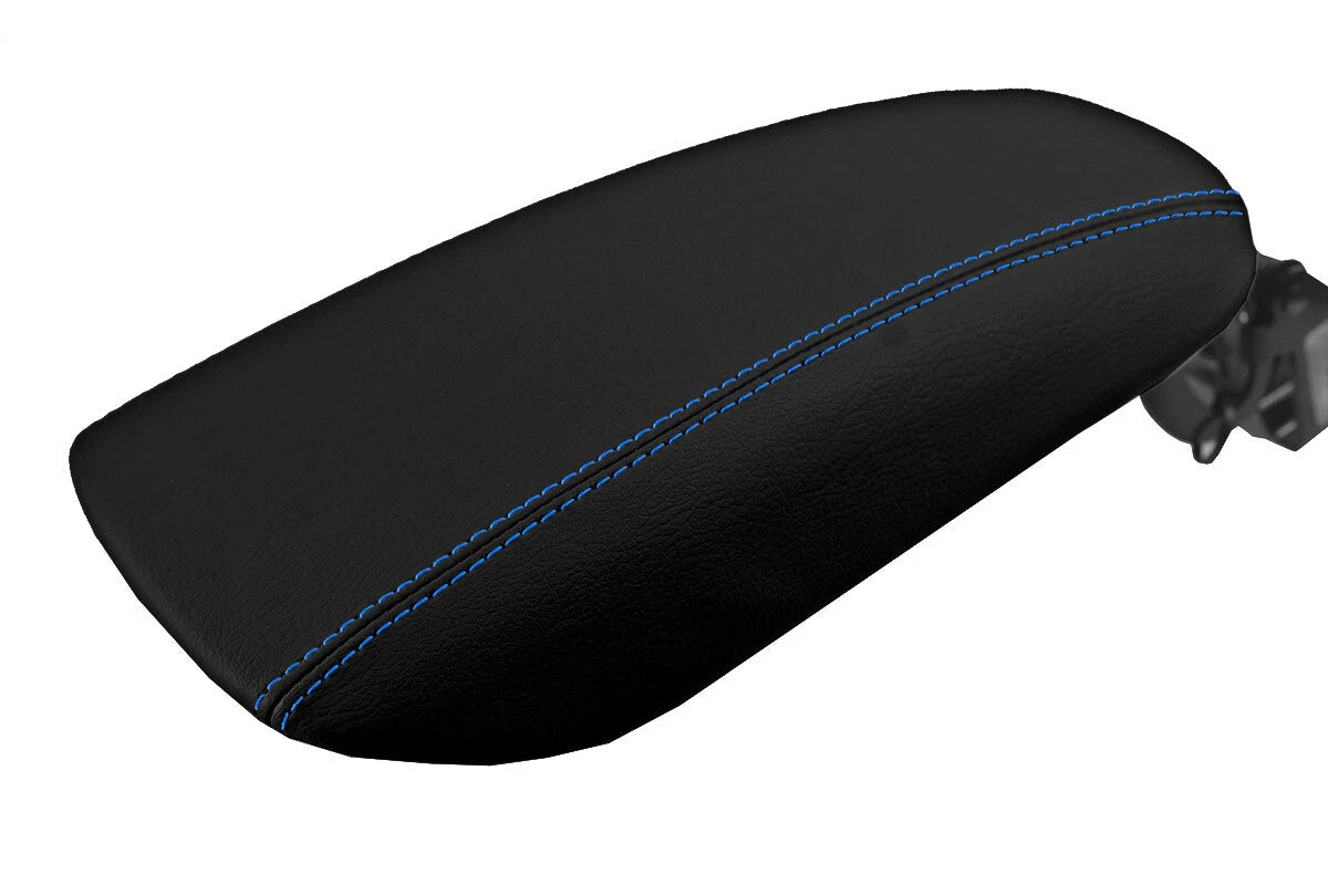 Console Lid Pull Over Cover Leather for Ford Fusion (2013–2020) Blue Stitch