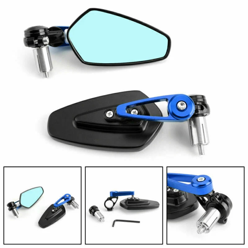 Pair of 7/8" Rear View Handle Bar End Side Mirrors for Motorcycle (Universal)