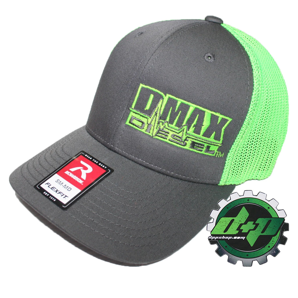 Duramax Diesel Hat for DMAX Truck (Flex Fit, Grey Green Mesh Back, S/M)
