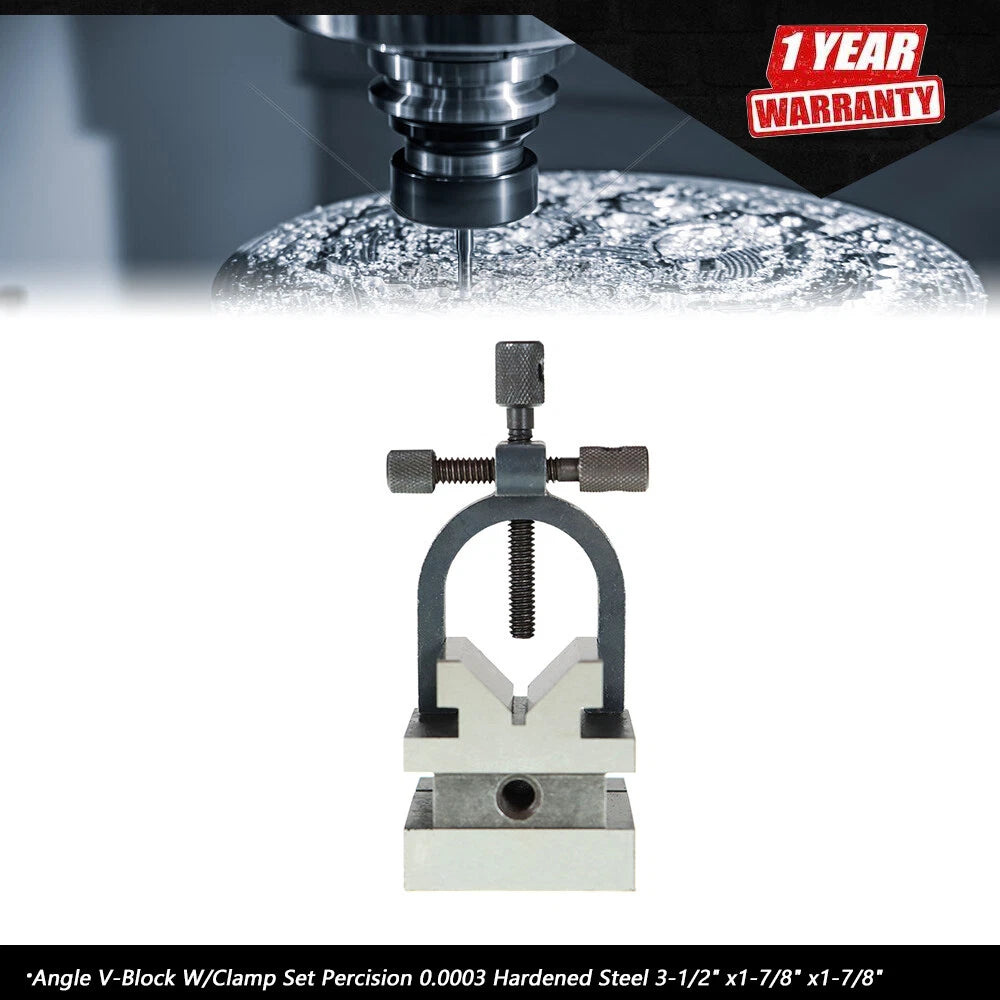 Angle V-Block Clamp Set for Precision Machining (3-1/2" x 1-7/8")