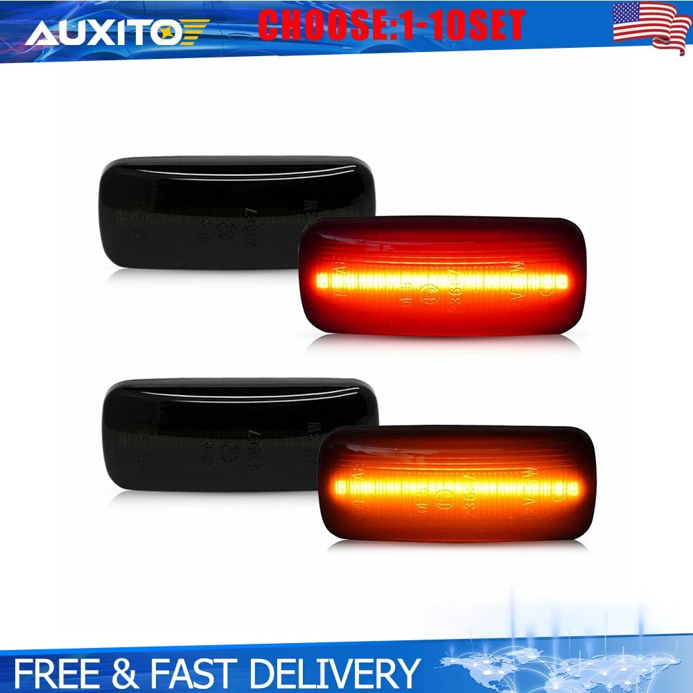 Set of 4 Amber & Red Dually Fender Side Marker Lights for Dodge RAM 2500HD (2010–2018)