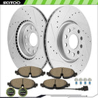 Front Brake Pads & Drilled Slot Rotors for Volkswagen Golf (2017)