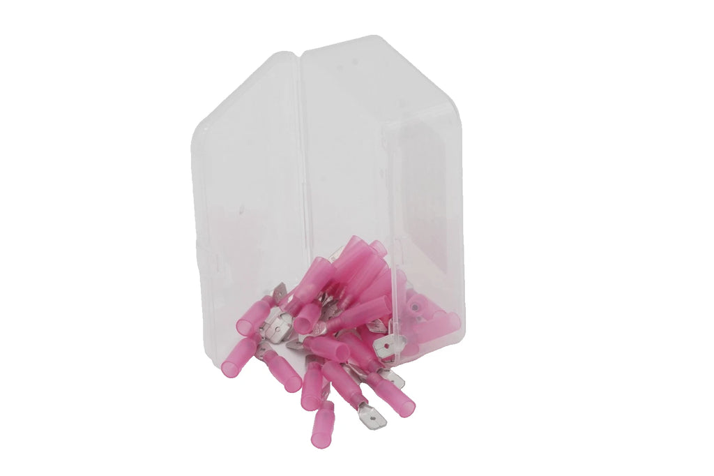 30-Pack Marine HDPE Heat Shrink 1/4" Tab Terminal 22-18 AWG