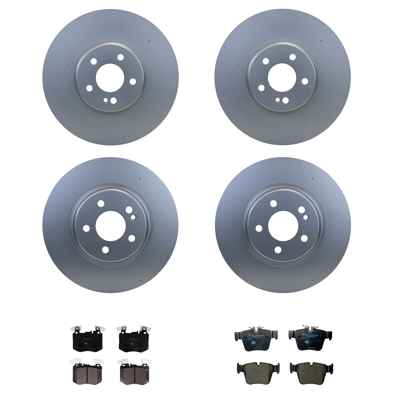 Set of 4 Low-Met Disc Brake Pads for Benz X253 GLC300 (2016–2023)