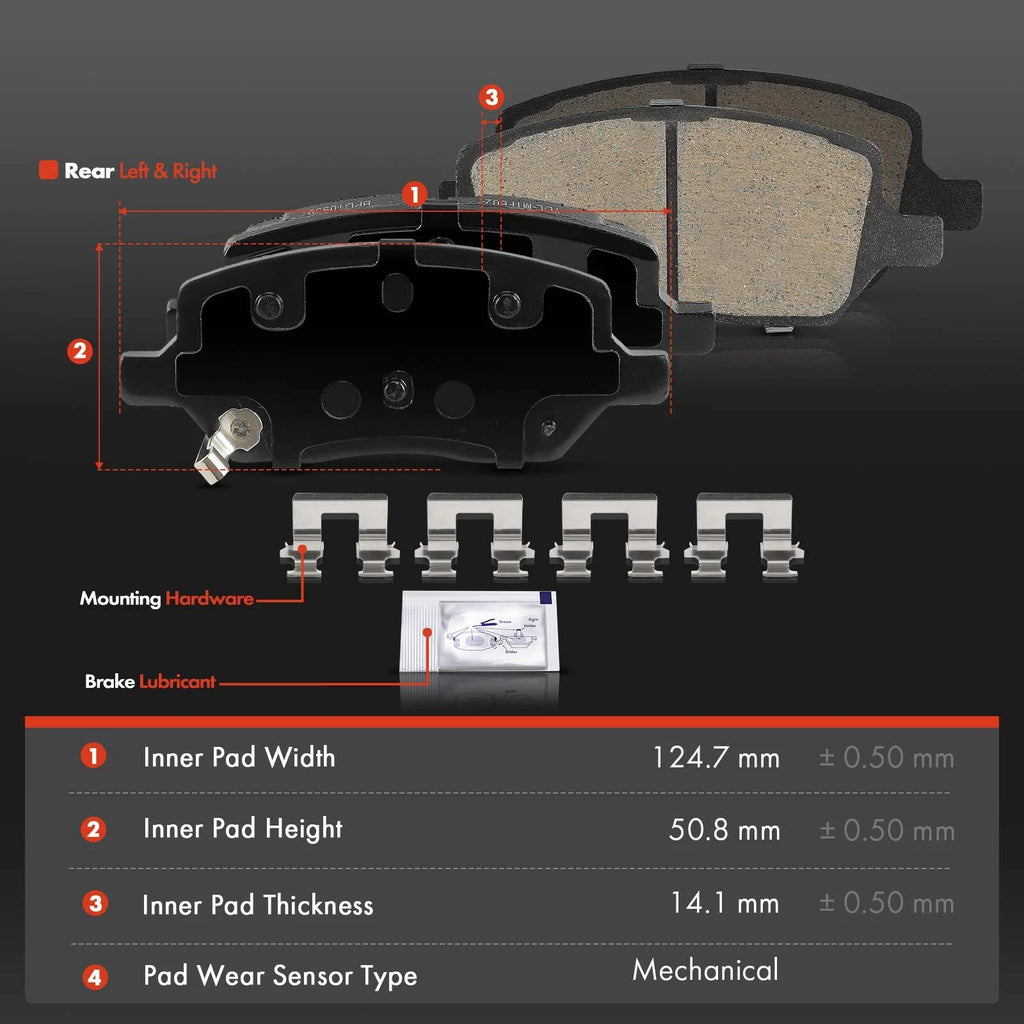 Set of 4 Rear Ceramic Brake Pads for Chevy Uplander Pontiac Montana (2005–2009)
