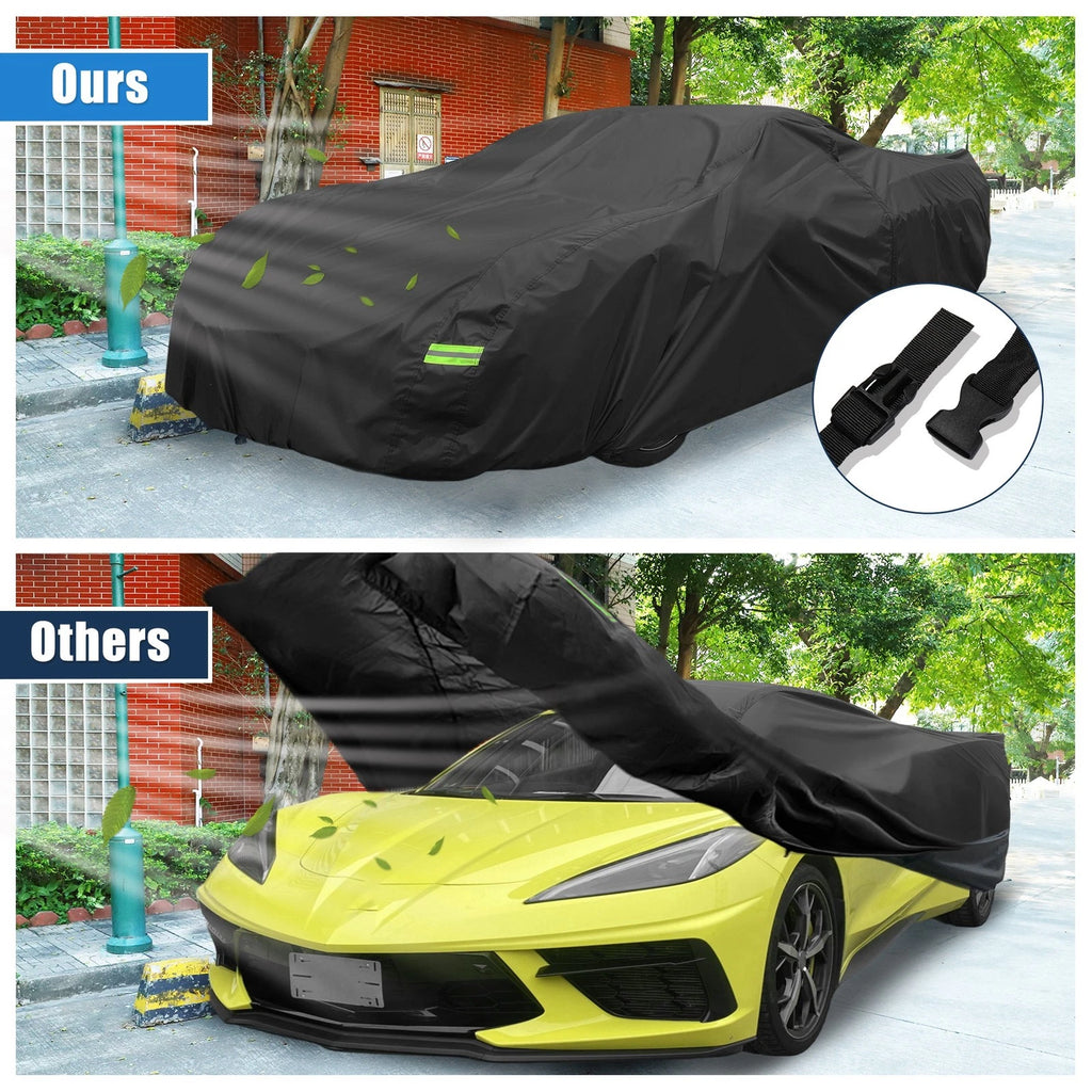 Waterproof Car Cover for Chevrolet Corvette C3 (1968–1981) with Zipper Black