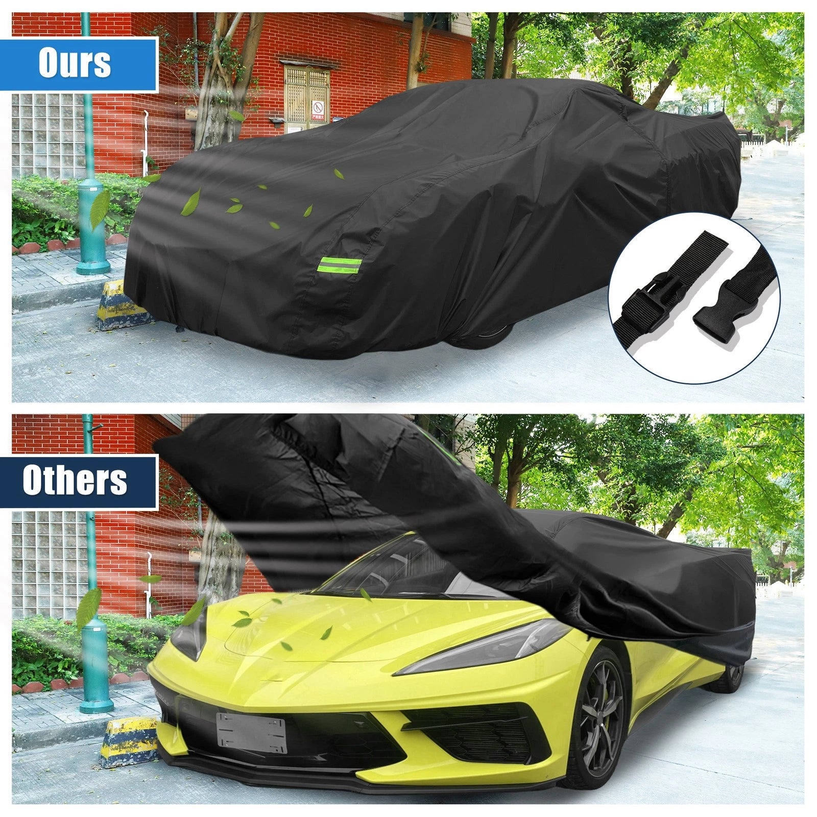 Waterproof Car Cover for Chevrolet Corvette C3 (1968–1981) with Zipper Black