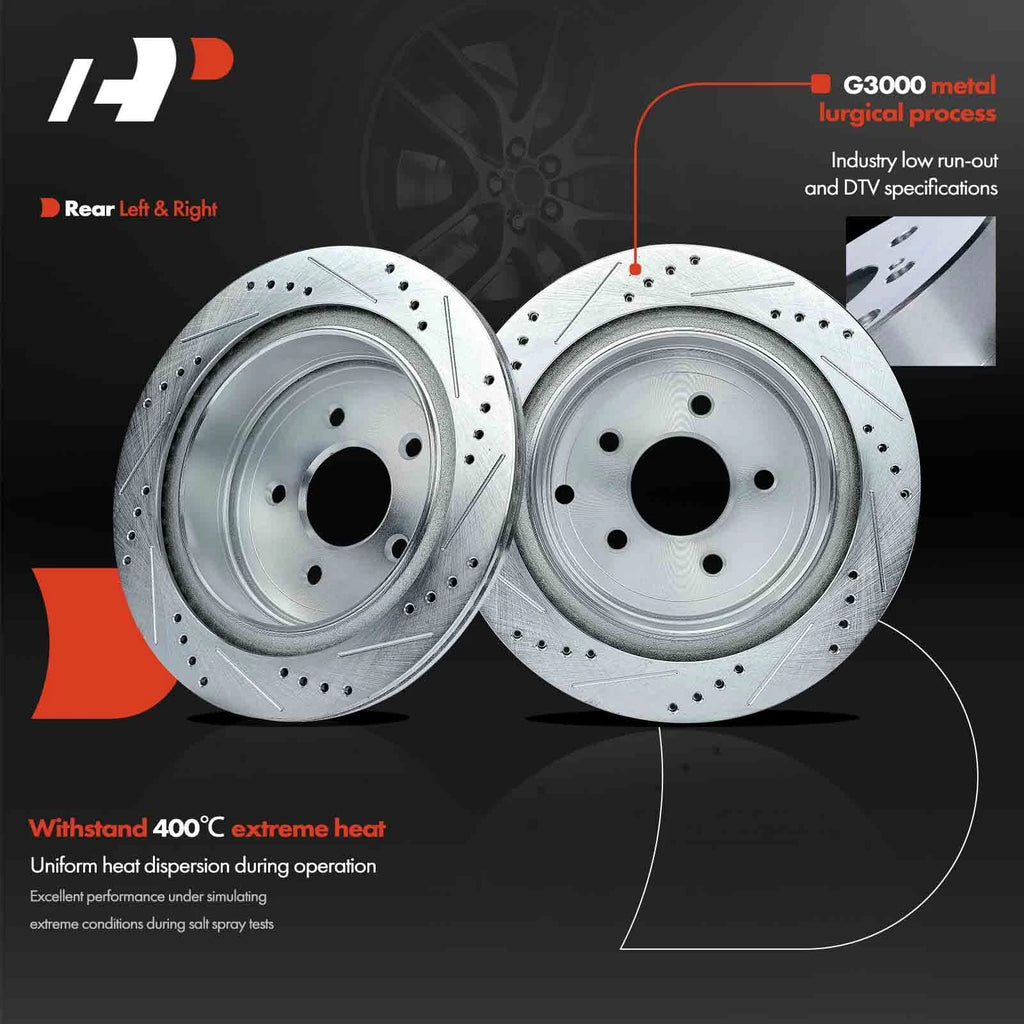 Rear Drilled Brake Rotors for Nissan Murano Pathfinder Quest (2003–2008)