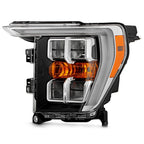Full LED Headlight Set for Ford F-150 (2021–2023) w/Chrome Bezel