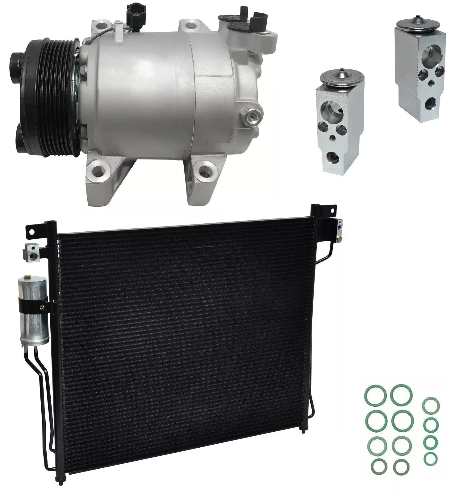 AC Compressor Kit W Condenser for Nissan Pathfinder 5.6L (2011–2018)