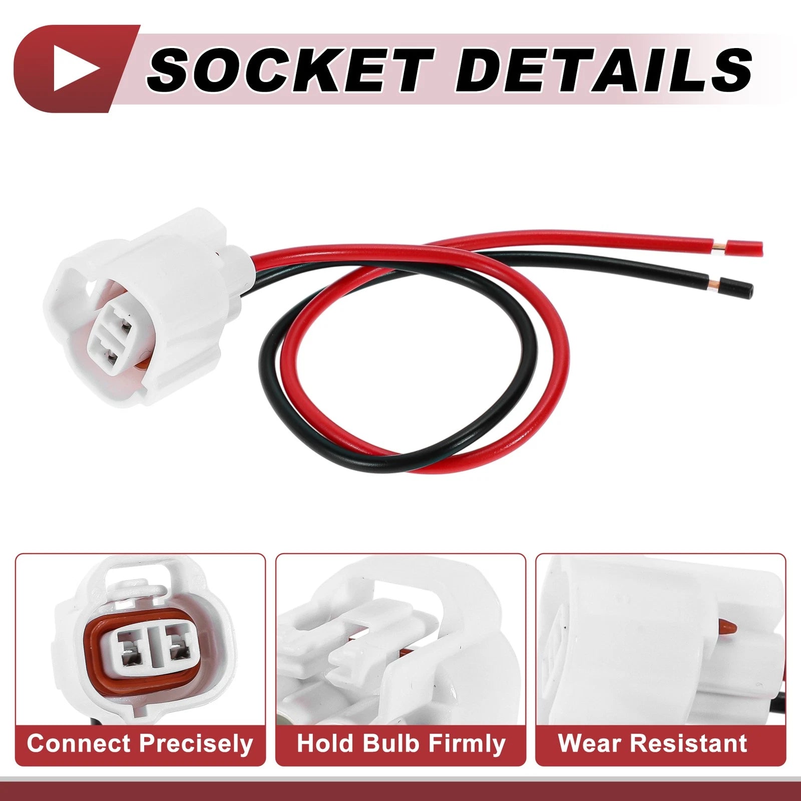 Set of 2 Side Marker Light Socket Wiring for Toyota Camry  No.90980-11156
