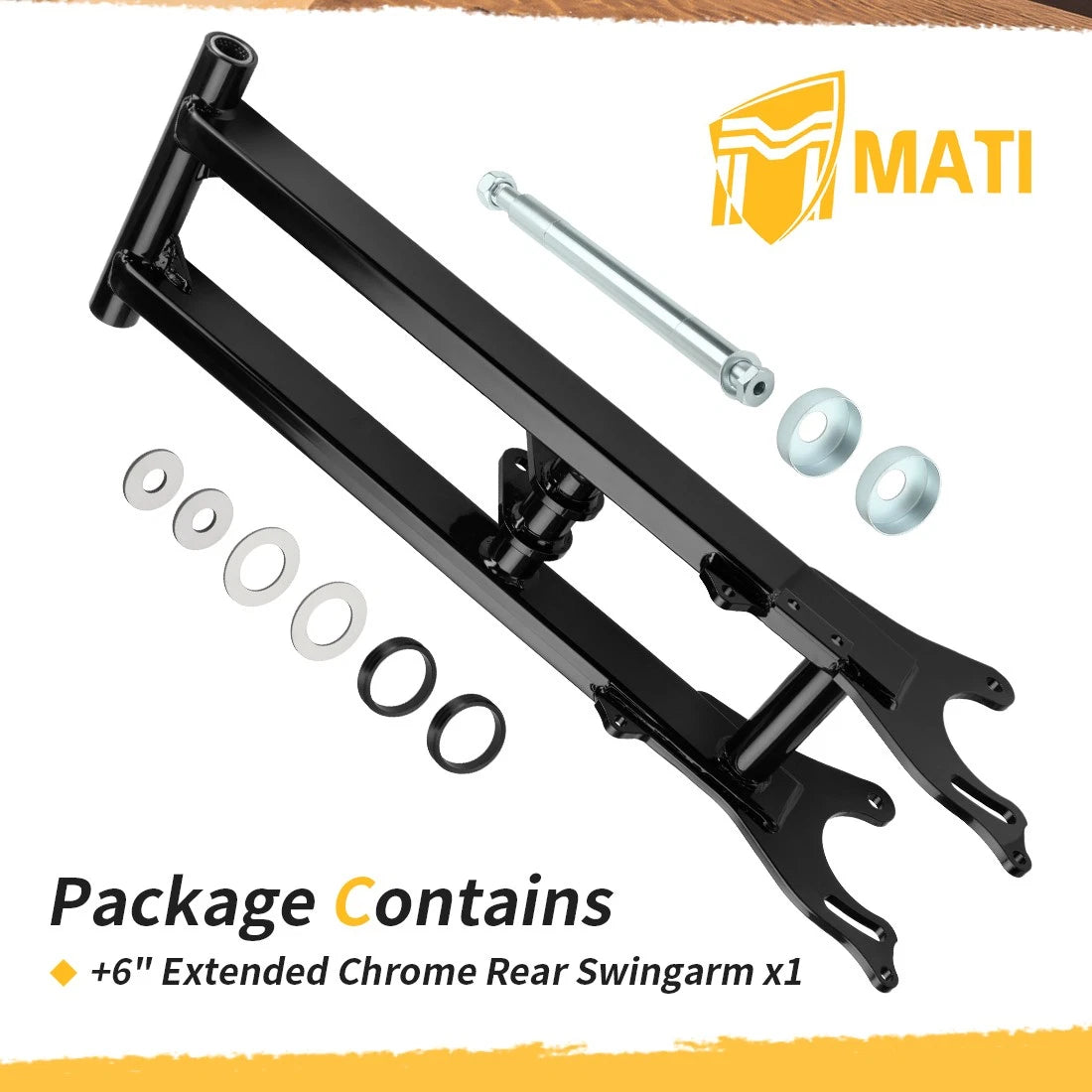 Set of 2 Extended Rear Swingarm for Yamaha Banshee YFZ350 (1987–2006) +6" Black