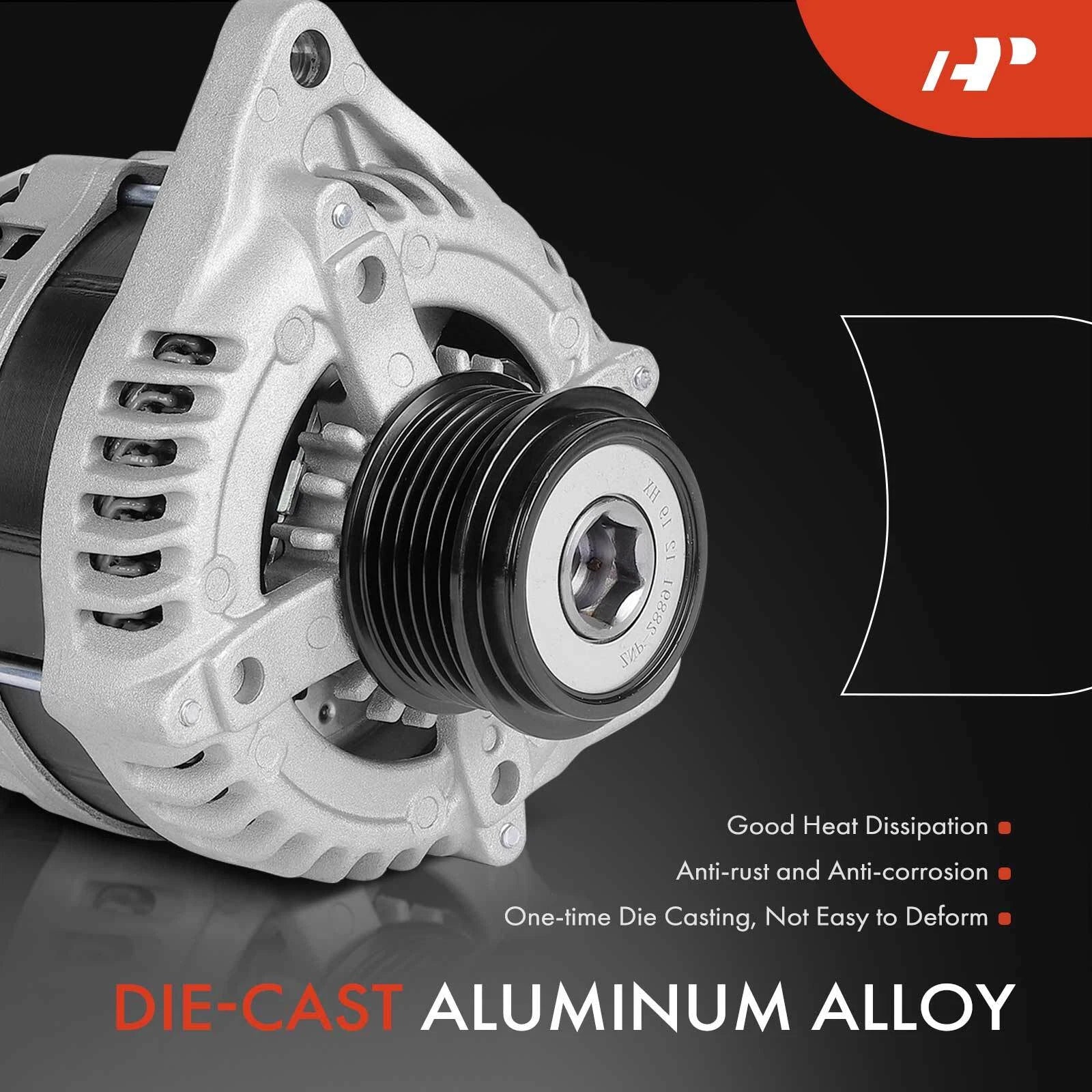 Alternator for Ford Mustang (2011–2014) V6 3.7L 150A 6-Groove Pulley