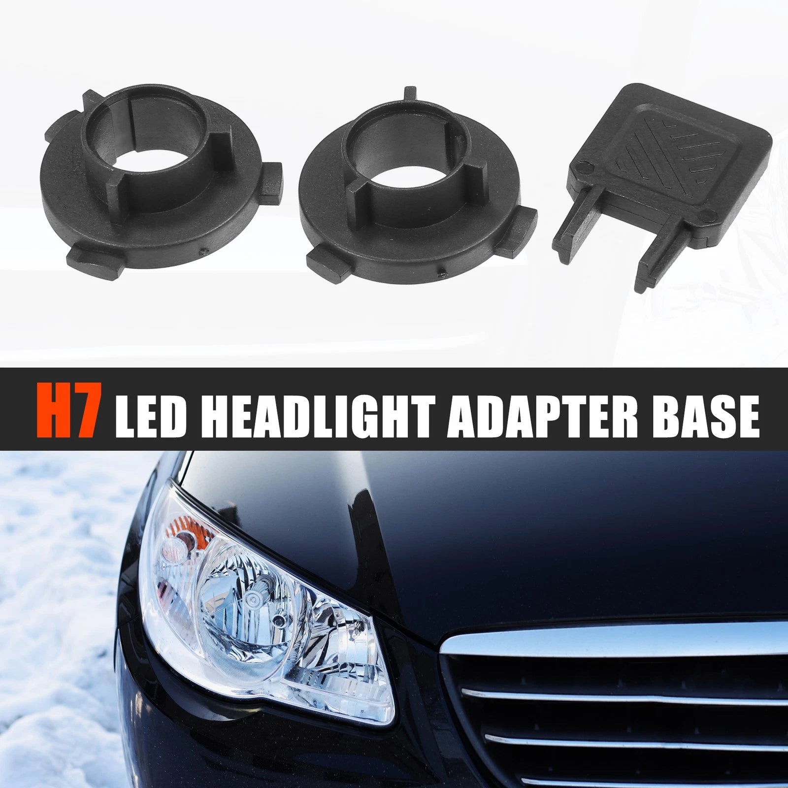 Set of 2 H7 LED Headlight Adapter Bases for Kia K5 (2016–2017)