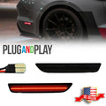 2X Smoked Lens Rear Bumper Side Marker Red LED Lights for Ford Mustang (2010–2014)