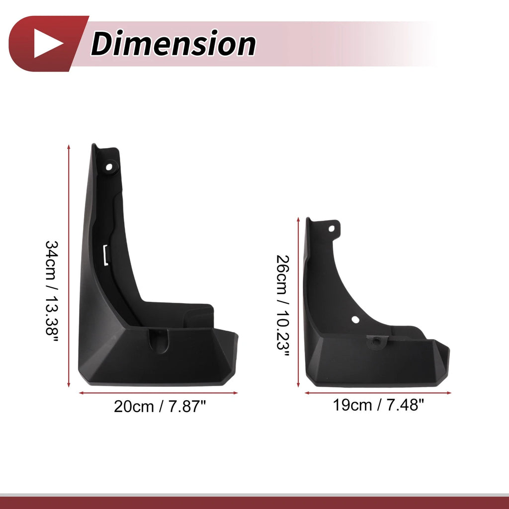 Set of 2 Mud Flaps Splash Guards for Toyota Frontlander Sport (2023–2024)