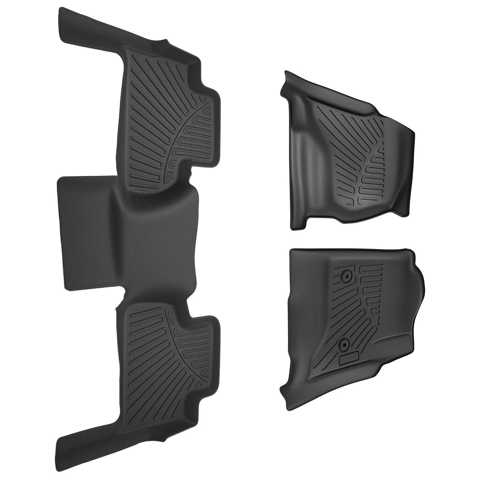 3PC Floor Liner Kit for Chevrolet Tahoe GMC Yukon (2015–2020) Black TPE