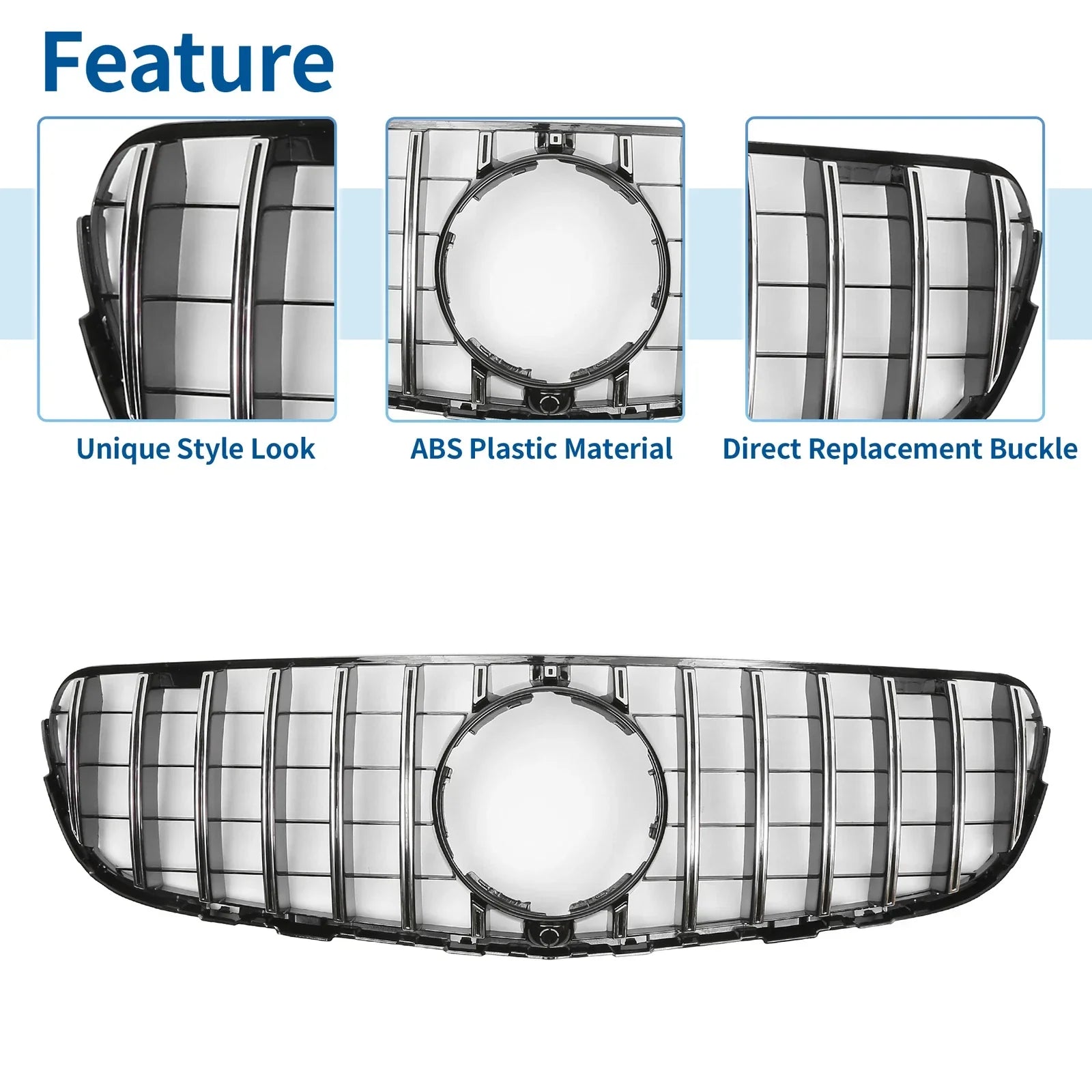 Front Upper Bumper Grille for Mercedes-Benz GLC250 (2017-2018)