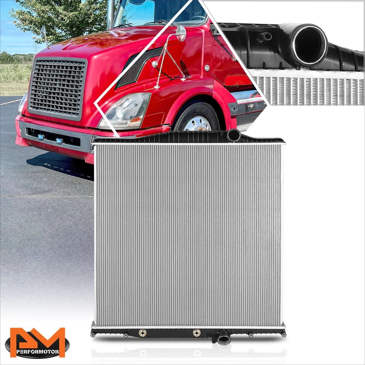Factory Style Aluminum Core 2-Row Radiator for Volvo VNM VNL (2003–2009)