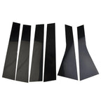 Set of 6 Post Side Trim Pillar Stickers for Black Polycarbonate