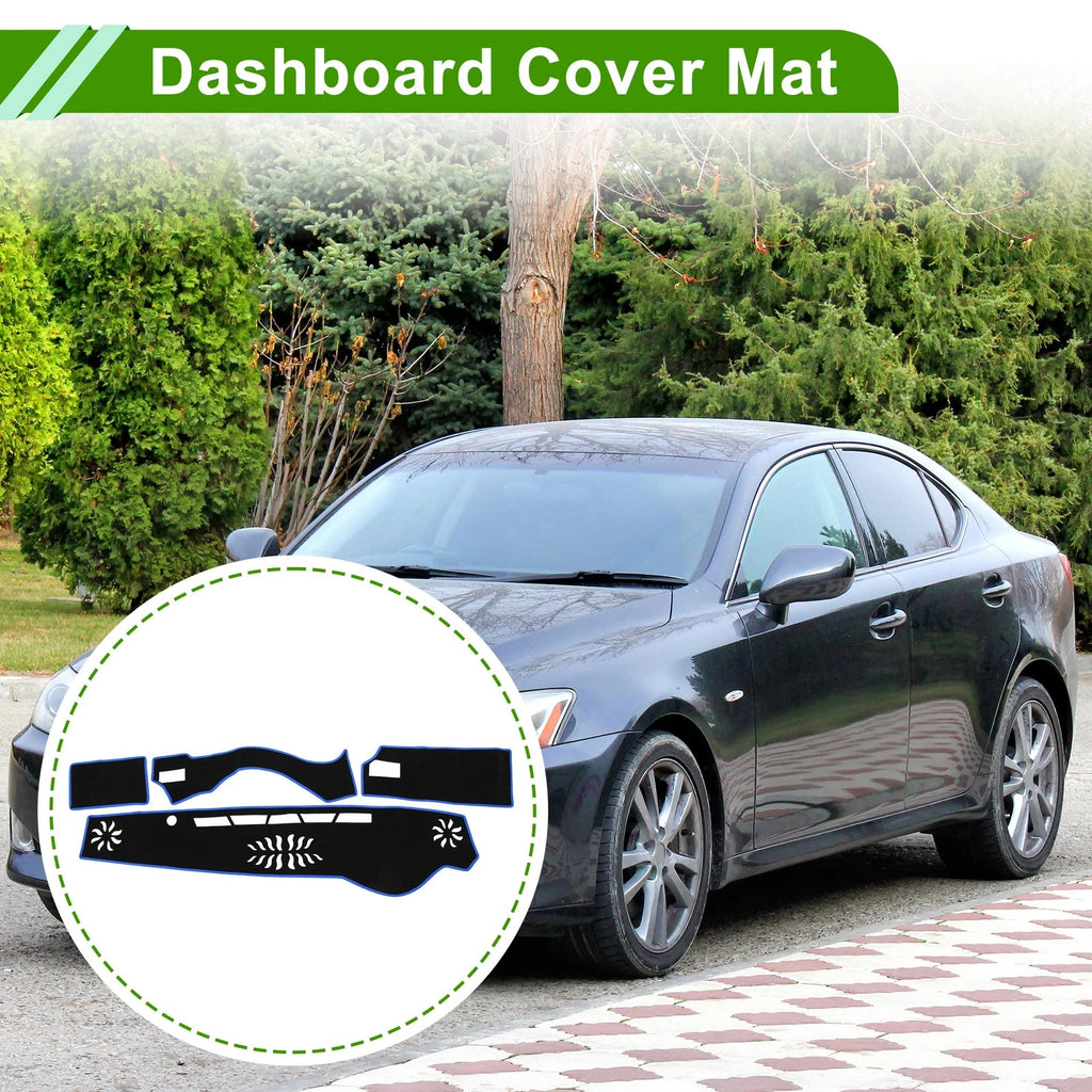 Dashboard Cover for Lexus IS 30 Series (2013–2023) Black Blue 1 Pc