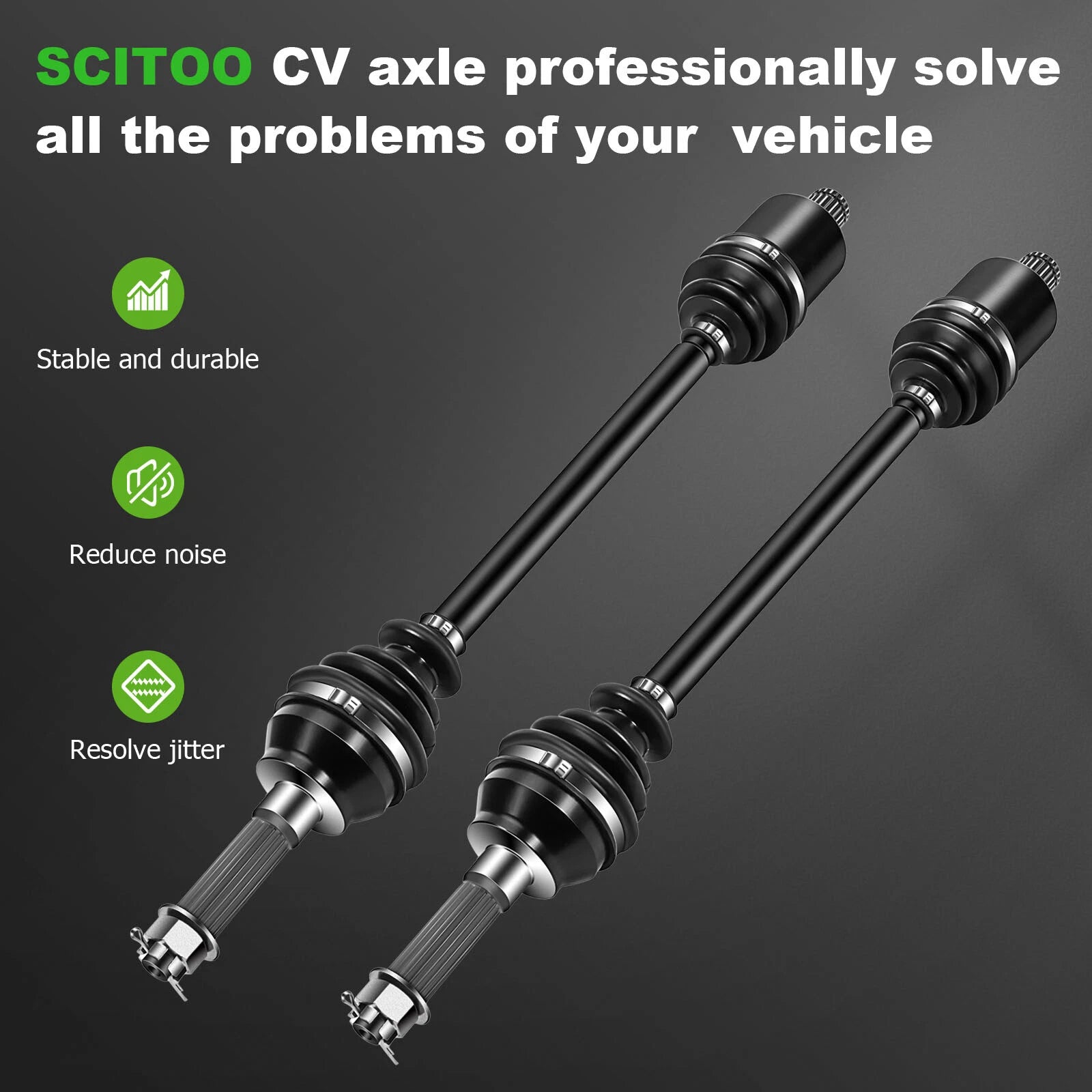 Pair CV Axle Shafts for Polaris Ranger HD / XP 800 (2010–2012)