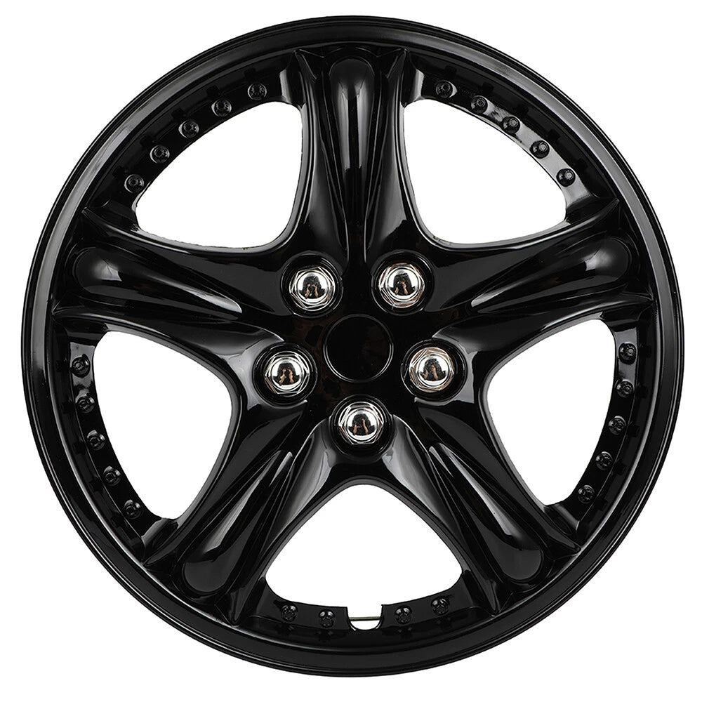 Set of 4 Wheel Covers for R14 Tire & Rim (Black)