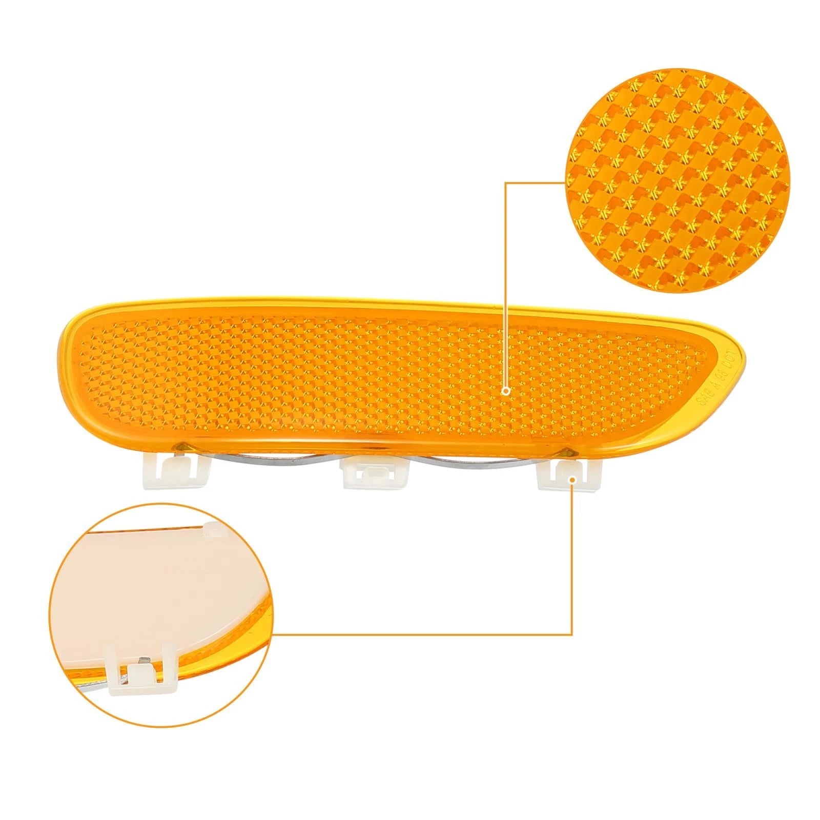 Pair Front Bumper Reflector Side Marker for BMW 325Ci 330Ci 328Ci (2001–2006)