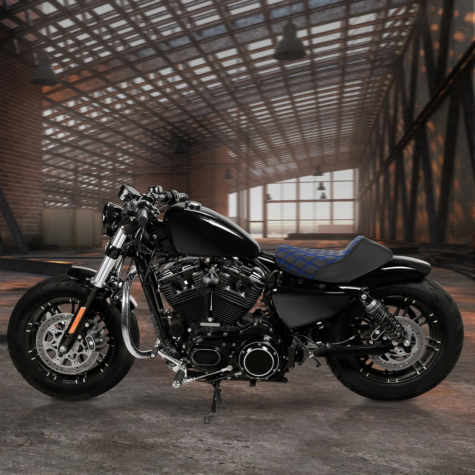 Black Driver Solo Seat Cushion for Harley Sportster XL883 1200 (2010–2022)