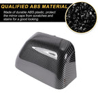 Set of 2 Rearview Mirror Cover Caps Black Carbon Fiber for Ford F-250 F-350 F-450 (2017–2022)