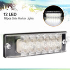 10X LED White Side Marker Turn Signal Light for Pickup Truck (8 Inch)