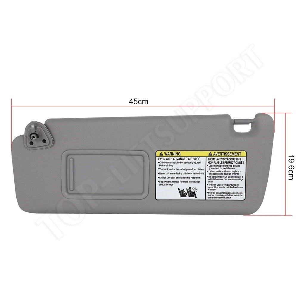 Driver Sun Visor for Toyota Highlander (2004–2007) Gray