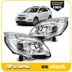 2Pcs Pair Chrome Headlight Assembly for Chevrolet Equinox (2016–2017)