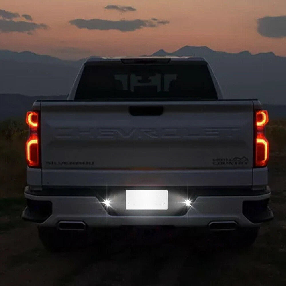 Full White LED License Plate Light Kit for Chevy Silverado GMC Sierra (2014–2023)