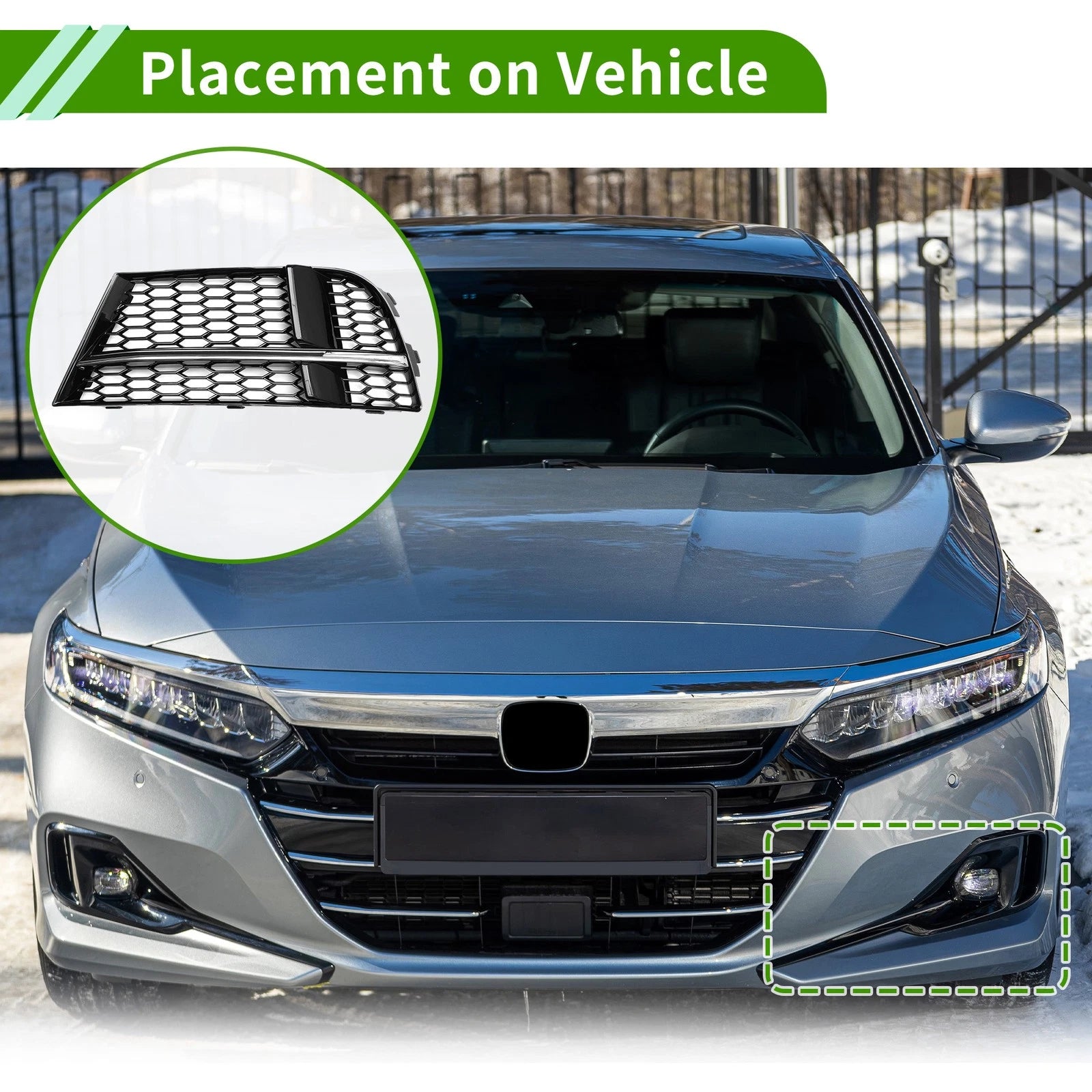 1pc Left Front Fog Light Grill for Audi A3 S3 (2017–2020) No. 8V3807681AE ABS