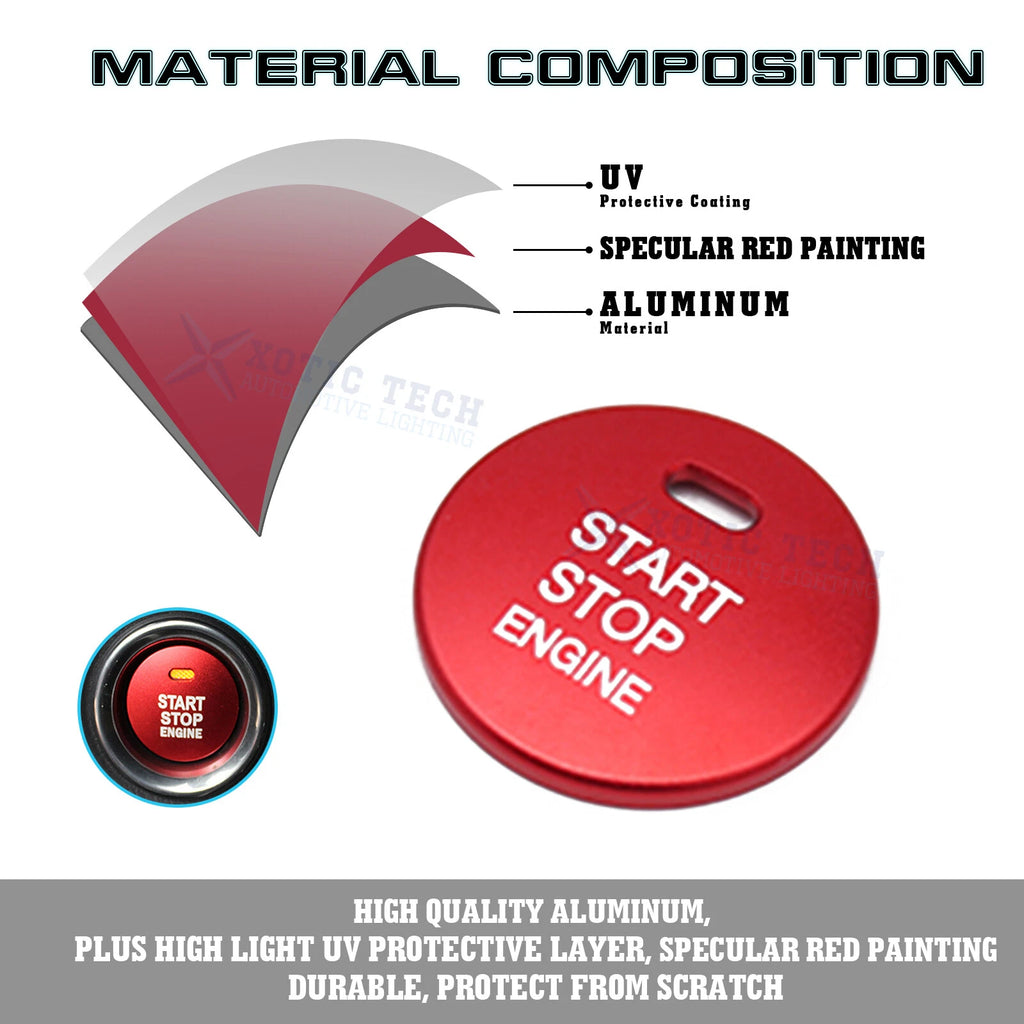 Alloy Engine Start Button + Cigarette Lighter Trim for Mazda 3 CX-3 (2014-2021)
