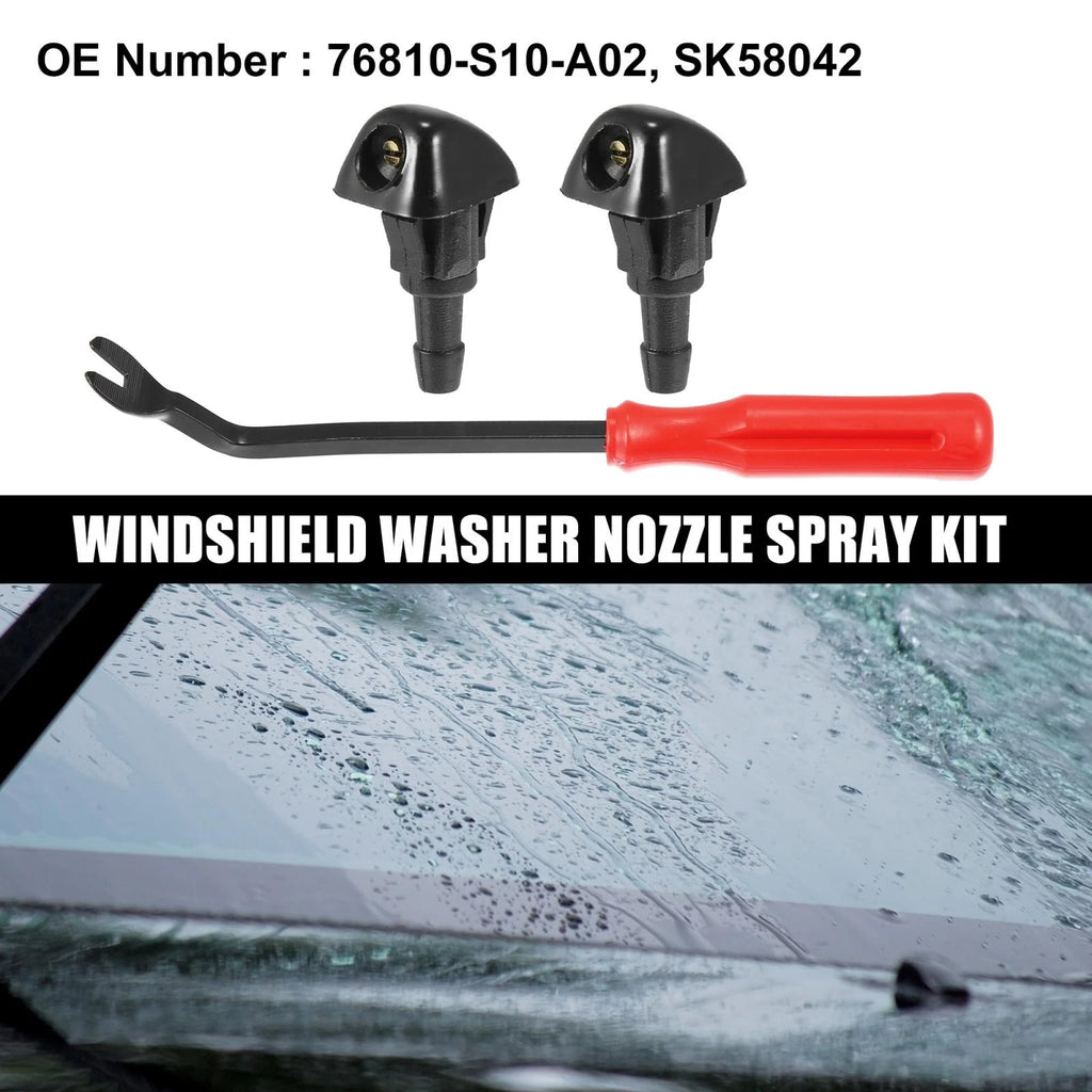 3X Front Windshield Washer Nozzle Kit 76810S10A02 for Honda CR-V (1999–2004)