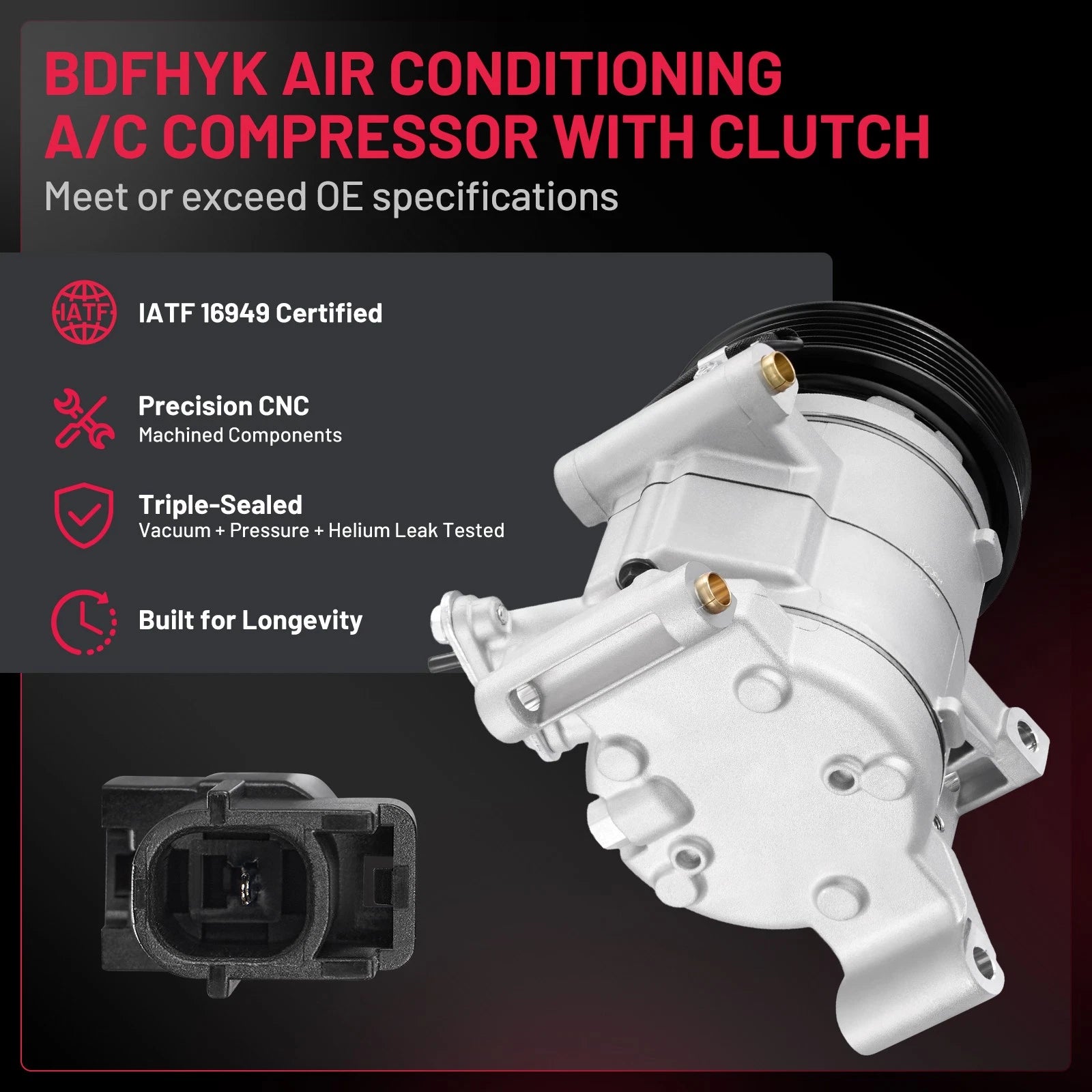 A/C Compressor for Mazda 3 Sport (2014–2018) & CX-5 (2013–2022) 2.0L 2.5L