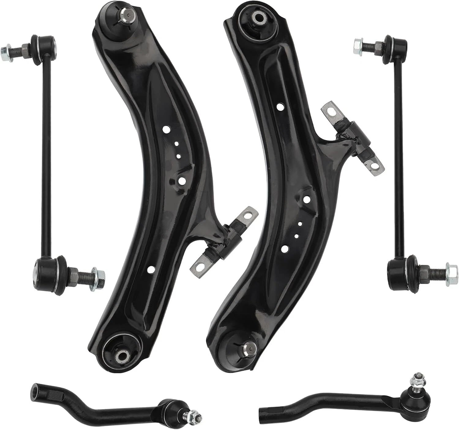 6Pc Front Lower Control Arm Sway Bar Link Tie Rod Kit for Nissan Rogue (2014–2019)